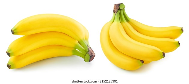 Banana fruit. Collection organic banana isolated on white background. Banana with clipping path - Shutterstock ID 2152125301