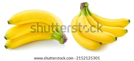 Banana fruit. Collection organic banana isolated on white background. Banana with clipping path