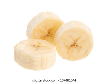 Banana Fruit Slice On White Background