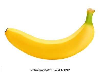 Banane einzeln auf weißem Hintergrund, Beschneidungspfad, volle Feldtiefe