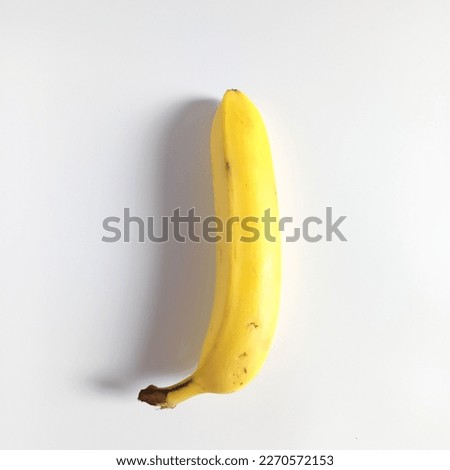 Banana Isolated white background. top view