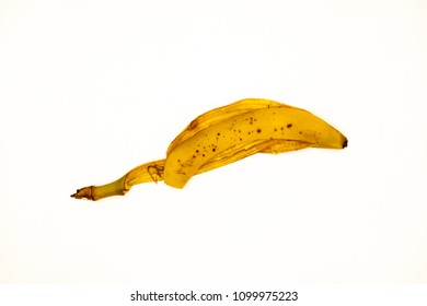 Banana Peel From Above Isolated On White Background.