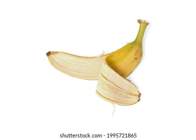 Banana Peel Close Up Isolated On White Background