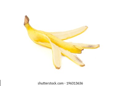 Banana Peel Isolated On White Background.