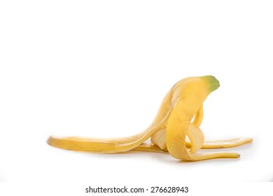 Banana Peel On White Background.