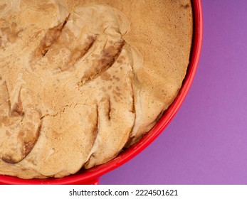 Banana Pie With A Golden Crust Cooked At Home Closeup. Flatlay