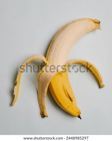 banana ready to eat on white background 
