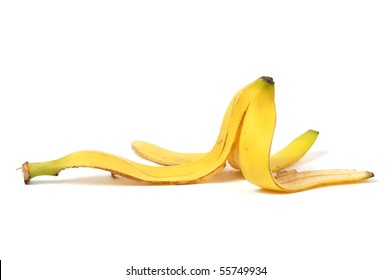 Banana Skin Isolated On White Background