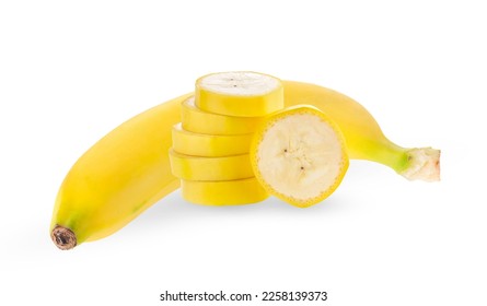 Banana slice isolated on white background - Shutterstock ID 2258139373