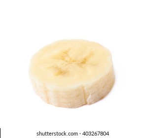 Banana Slice Isolated Over The White Background