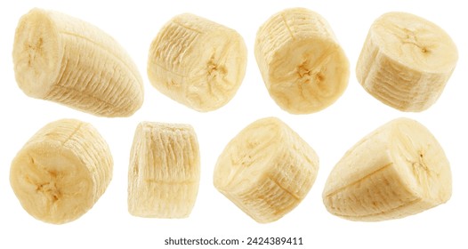 Banana slice, peeled fruit, isolated on white background, clipping path, full depth of field - Powered by Shutterstock