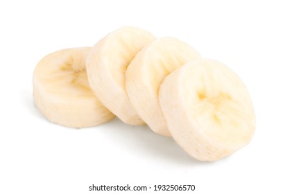 Banana Slices Isolated On White Background