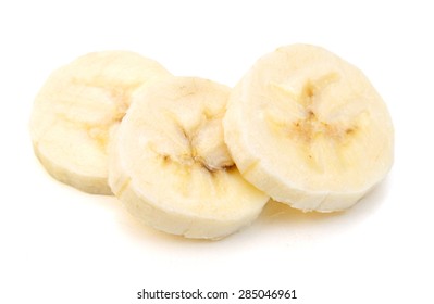 Banana Slices Isolated On A White