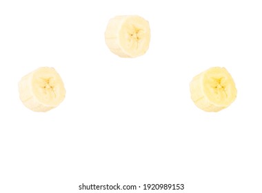 Banana Slices On A White Background