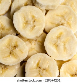 Banana Slices, Overhead View, Full Frame.