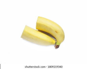 Banana Split Half On White Background