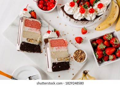 Banana Split Layered Cake Food Styling