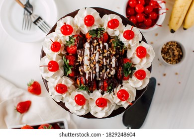 Banana Split Layered Cake Food Styling