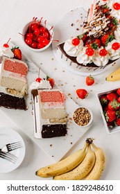 Banana Split Layered Cake Food Styling