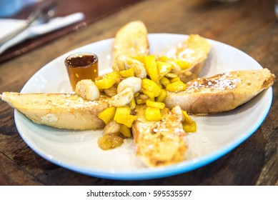 Banana Split Served With Bread