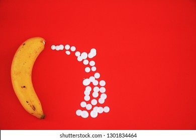 banana symbolizing the male penis.Sex concept.