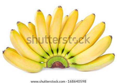  bananas isolated on white.Yellow ripe juicy fruits isolated on white background.still life of summer tropical fruits for a vegetarian Breakfast.