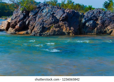 Banas River With Blue Water In Madhya Pradesh India