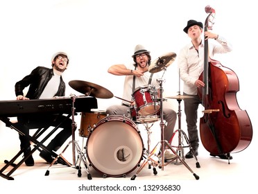 band of musicians with instruments - Shutterstock ID 132936830