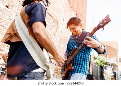 Band Of Musicians Playing In The Street