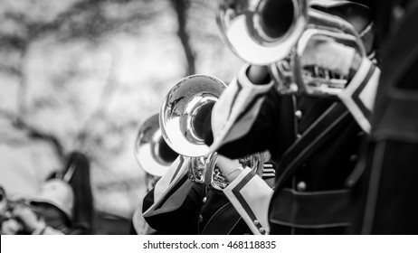 Band of musicians plays, instruments - Shutterstock ID 468118835