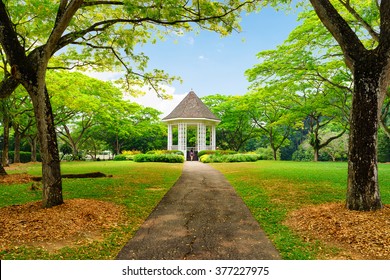 Band stand landmark at Singapore Botanic Garden - Shutterstock ID 377227975