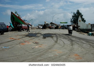 Banda Aceh, Aceh, Indonesia - December 31, 2004 : Indian Ocean Earthquake And Tsunami Disaster Destroyed Banda Aceh City In December 26 2004