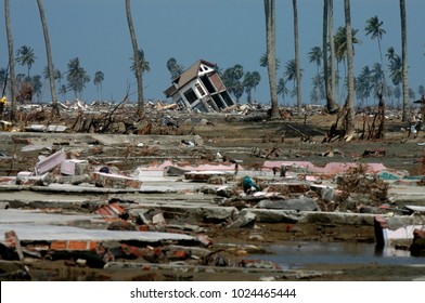 Banda Aceh, Aceh, Indonesia - December 31, 2004 : Indian Ocean Earthquake and Tsunami disaster Destroyed Banda Aceh City in December 26 2004