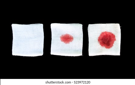 Bandage Gauze Blood On Black Background Stock Photo Edit Now