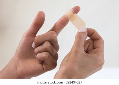bandage on an injured finger 
