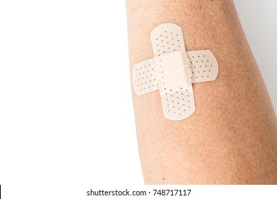 Bandaid  On The Arm Isolate Background