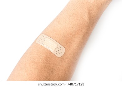 Bandaid  On The Arm Isolate Background