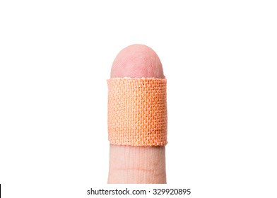 Bandaid On Hand Isolated On White Background