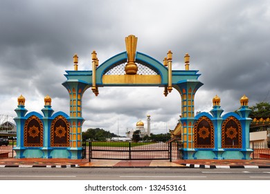BANDAR SERI BEGAWAN, BRUNEI - FEB 4: The gate of Haji Sir Muda Omar Ali Saifuddien Park on Feb 4, 2013 in Bandar S.B. Forbes ranks Brunei as the fifth richest nation due to its vast natural resources.