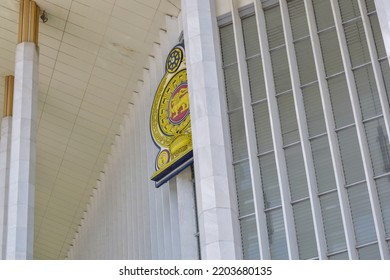 Bandaranaike Memorial International Conference Hall - BMICH, Colombo, Sri Lanka - 18 Sep,2022 Government Logo At Front Of BMICH