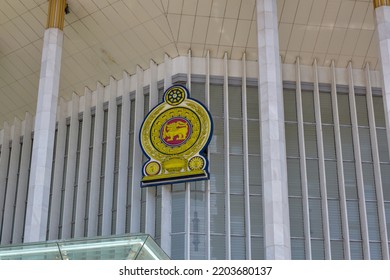 Bandaranaike Memorial International Conference Hall - BMICH, Colombo, Sri Lanka - 18 Sep,2022 Government Logo At Front Of BMICH