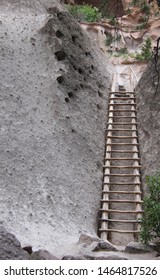 Bandelier National Monument Of Ancient Pueblo Homes - Ladder For Access To Home.