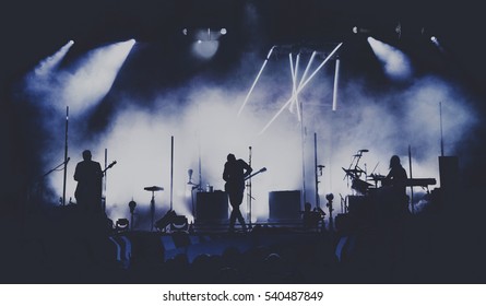 Bands silhouettes on a concert - Shutterstock ID 540487849