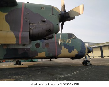 Bandung, 05 August 2020 : The Buffalo Aircraft From De Haviland In Indonesian Aerospace Industry. Side View On Right - West Java, Indonesia