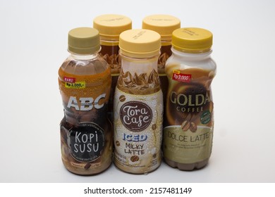 Bandung, Indonesia, 2022-05-18, various brands of ready to drink coffee from supermarket