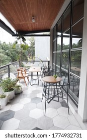 Bandung, Indonesia - July 7 2020: Morning Coffee Shop Ambience In Bandung. It Feels So Homy And Comfortable. This Is The Best Place To Spend Leisure Time.