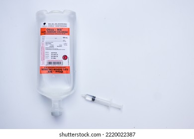 Bandung, Indonesia - Oct 30, 2022, : Intravenous Fluids For Dogs