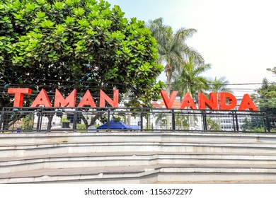 Bandung, West Java / Indonesia - August 1st 2018: Taman Vanda Is One Of Urban Parks Made By Bandung's Mayor, Ridwan Kamil