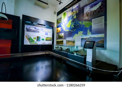 Bandung, West Java / Indonesia - August 11th 2018: The Displays/Exhibits and the Interior of Geologi Museum - Shutterstock ID 1180266259