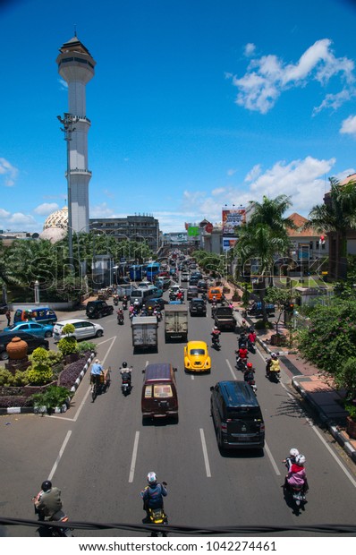 Bandung, West Java / Indonesia - February 28,\
2013: Asia Africa street view in Bandung city, the capital of West\
Java province in\
Indonesia